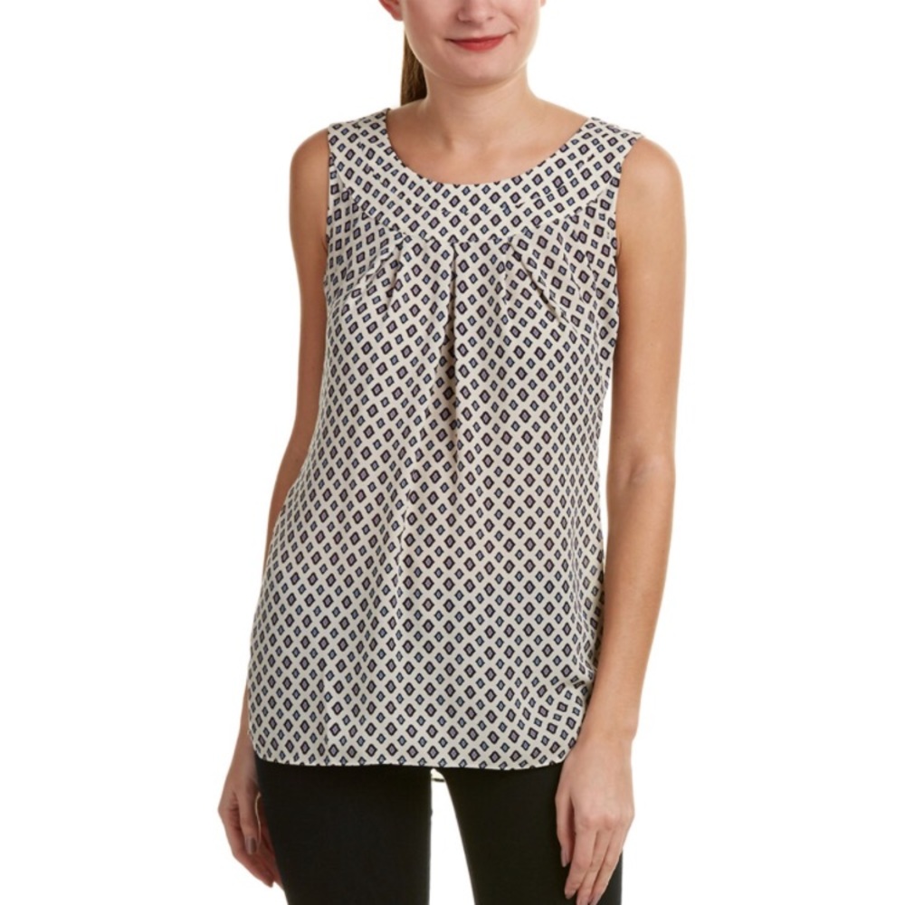 SOLD** CAbi cleo tank top size ivory diamond print - Picture 1 of 6